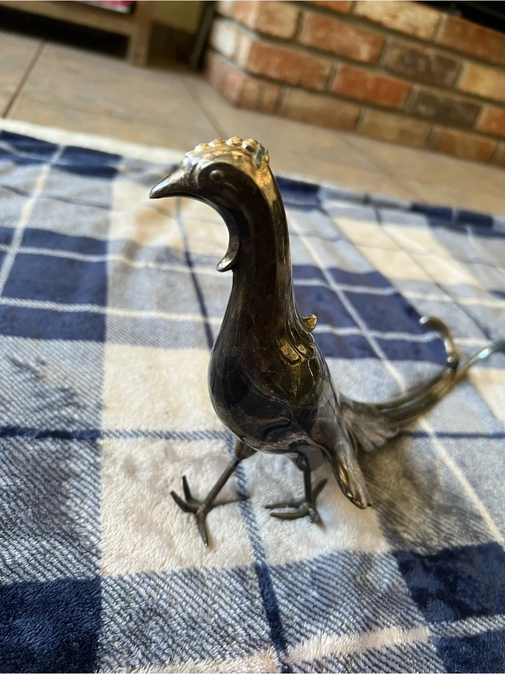 Vintage-style peacock figurine or statue – 